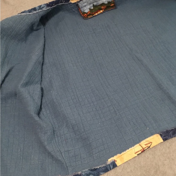 Quilted Patchwork Jacket Size 1X Boxy Oversized Coastal Nautical Country Artsy - Picture 6 of 13